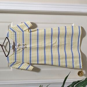 HIHO Women's Striped T-Shirt Dress w/Rope Tie Front Knee Length Size Medium